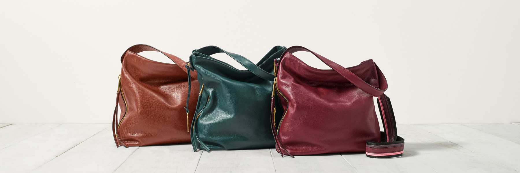 Buyr.com | Hobo Bags | Fossil Women's Jolie Leather Hobo Purse Handbag,  Claret Red